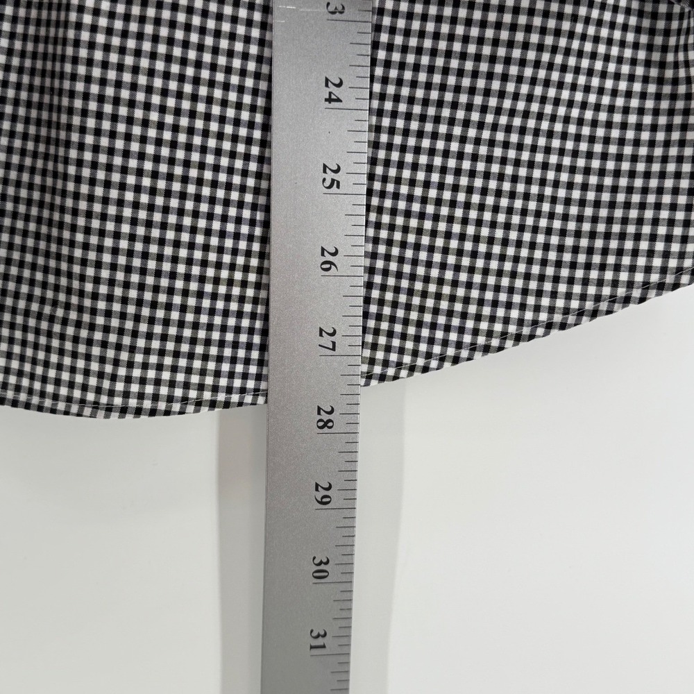 Lauren Ralph Lauren ECU Women Black White Gingham Check Button Down Blouse 1x - Picture 8 of 10